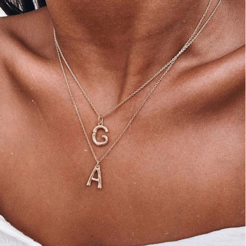 A Bold Initial Silver Necklace | Astrid & Miyu Necklaces